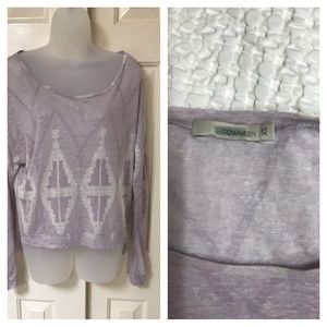 Townsen lilac w/ gold shimmer Linen knit top